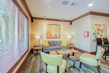 Resident's clubhouse with lounge area and full kitchen for entertaining